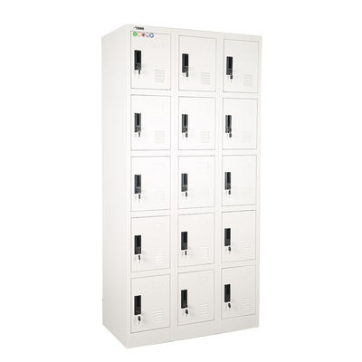 Office Furniture Knock Down 15 Door 0.7mm Thick Metal Lockers